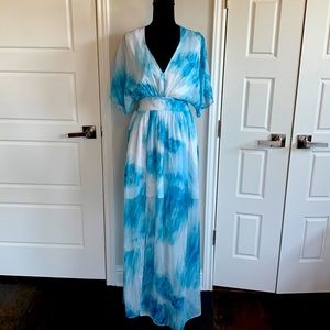Dolman Sleeve Low Cut Maxi Dress